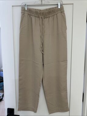 H&M Beige Elastic Waist Drawstring Chinos